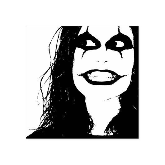 Enge Halloween clown gezicht Rubberstempel (Afrduk)