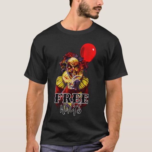Enge Halloween Clown GRATIS KNUFFELS Carnaval Kost T-shirt (Voorkant)