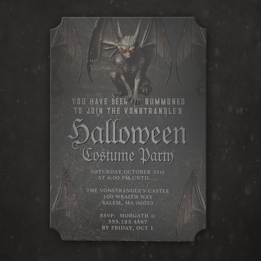 Enge Halloween Demonic Gargoyle Party Uitnodiging