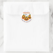 Enge Halloween Familie Pompoen Patch JackoLantern Ronde Sticker (Tas)