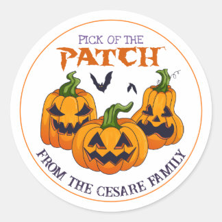 Enge Halloween Familie Pompoen Patch JackoLantern Ronde Sticker