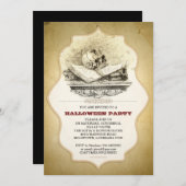 enge Halloween feest gebroken schedel uitnodiginge Kaart (Voorkant / Achterkant)