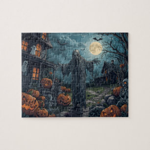 Enge Halloween Geest Pompoenen Volle Maan Legpuzzel