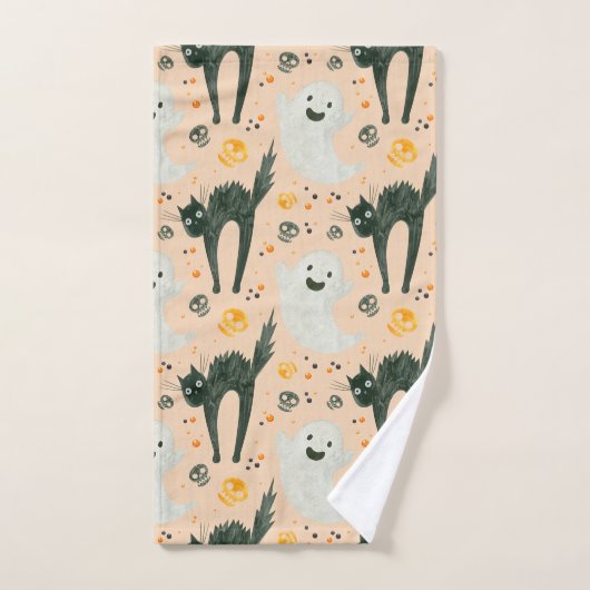 Enge Halloween Geesten & Katten Badhanddoek Set Bad Handdoek (Handdoek)