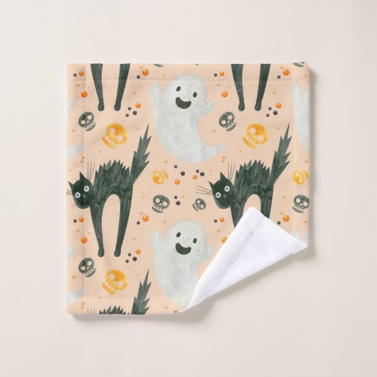 Enge Halloween Geesten & Katten Badhanddoek Set Bad Handdoek (Wasdoekje)