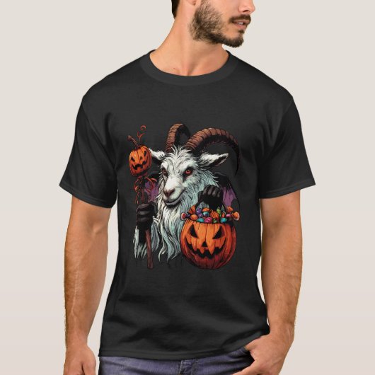 Enge Halloween Geitengest Spookzak Sweets 2 T-shirt (Voorkant)