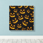 Enge Halloween-gezichten Canvas Afdruk (Insitu (Houten vloer))