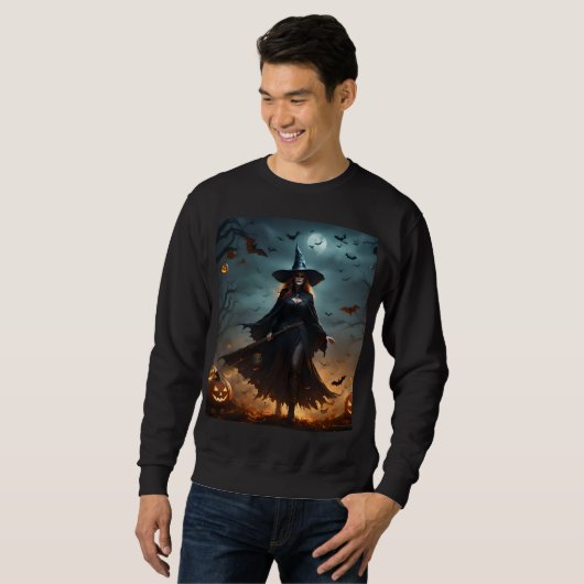 Enge Halloween Heks, Mannen sweatshirt (Voorkant volledig)