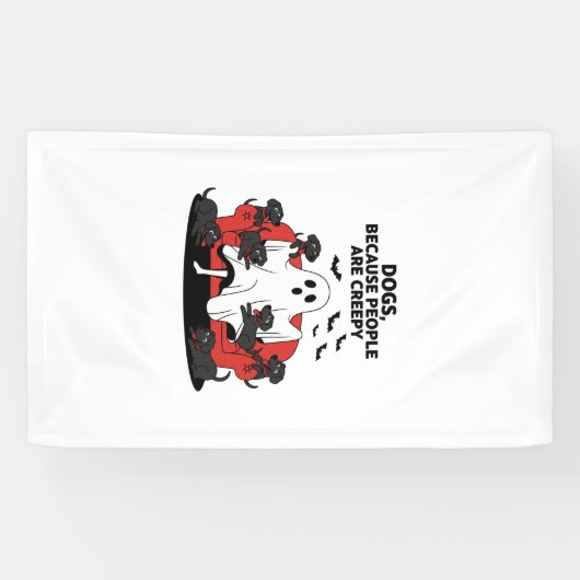 Enge Halloween-hond enge geest 23 Spandoek (Horizontaal)