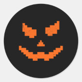 Enge Halloween Jack O lantaarn pompoen boze glimla Ronde Sticker (Voorkant)