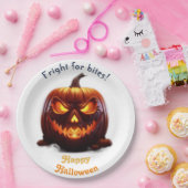 Enge Halloween Jack-O-Lantern Papieren Bordje (Feest)