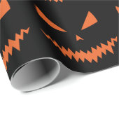 Enge Halloween Jack OLantern gezicht sinaasappel z Cadeaupapier (Rol Hoek)