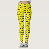 Enge Halloween Jack OLantern zwart gezicht geel Leggings (Voorkant)