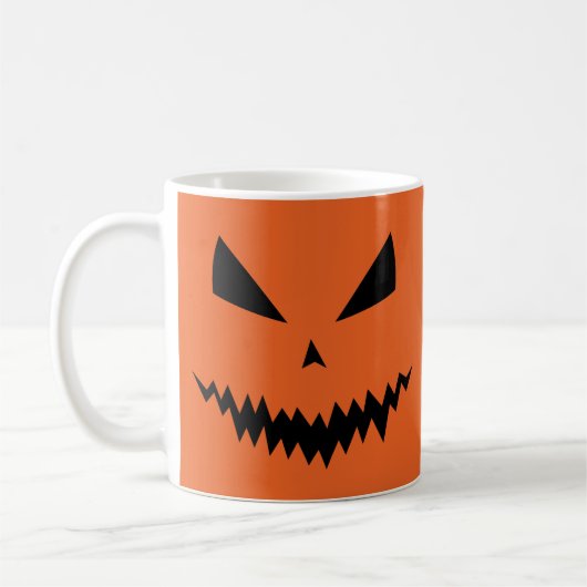 Enge Halloween Jack OLantern zwart gezicht sinaasa Koffiemok (Links)