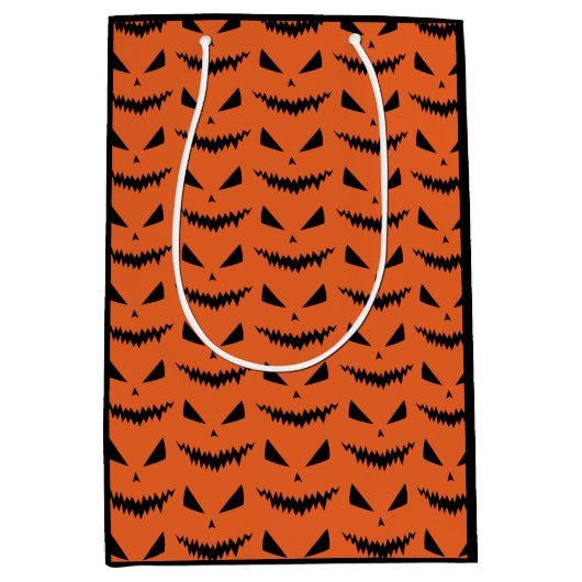Enge Halloween Jack OLantern zwart gezicht sinaasa Medium Cadeauzakje (Voorkant)
