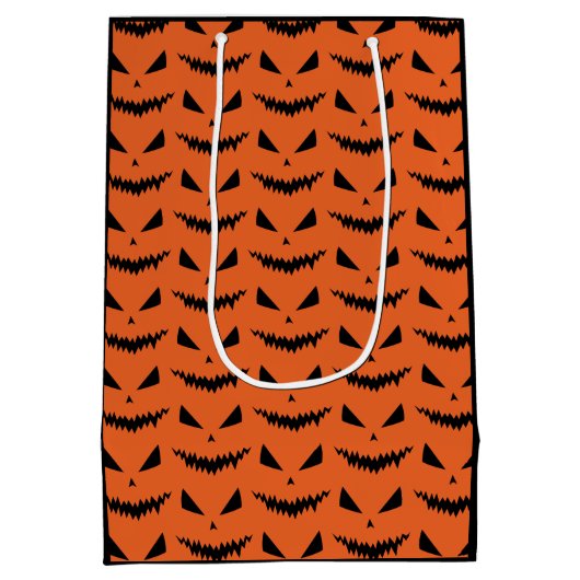 Enge Halloween Jack OLantern zwart gezicht sinaasa Medium Cadeauzakje (Achterkant)