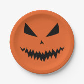 Enge Halloween Jack OLantern zwart gezicht sinaasa Papieren Bordje (Voorkant)