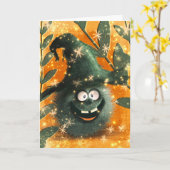 Enge Halloween Kaart (Gele Bloem)