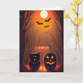 Enge Halloween Kaart (Gele Bloem)