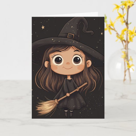 Enge Halloween Kaart (Gele Bloem)