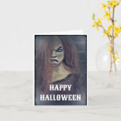 Enge Halloween kaart (Gele Bloem)