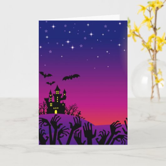 Enge Halloween Kaart (Gele Bloem)