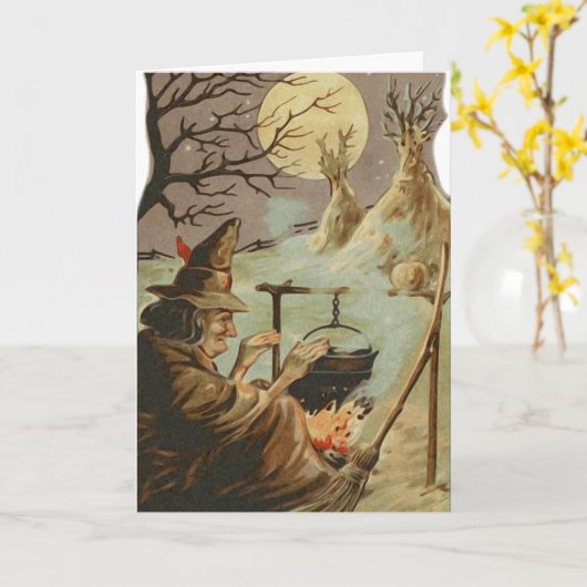 Enge Halloween Kaart (Gele Bloem)