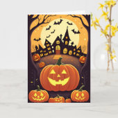 Enge Halloween Kaart (Gele Bloem)
