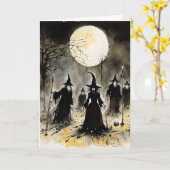 Enge Halloween Kaart (Gele Bloem)
