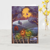 Enge Halloween Kaart (Gele Bloem)