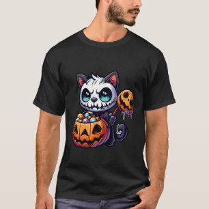 Enge Halloween Kat Geest Griezeld Zakje Snoep 2 T-shirt