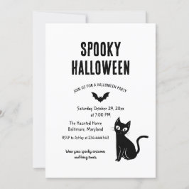 Enge Halloween Kat Heks Feest Kaart
