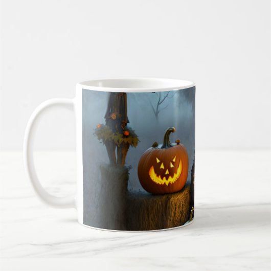 Enge Halloween. Koffiemok (Links)