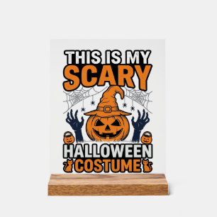 Enge Halloween Kostuum Pompoen Heksenhoed Shirt_1 Acryl Bord