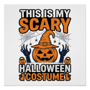 Enge Halloween Kostuum Pompoen Heksenhoed Shirt_1 Perfect Poster