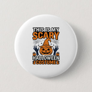 Enge Halloween Kostuum Pompoen Heksenhoed Shirt_1 Ronde Button 5,7 Cm