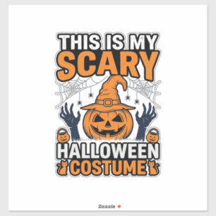 Enge Halloween Kostuum Pompoen Heksenhoed Shirt_1 Sticker
