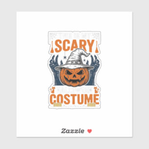 Enge Halloween Kostuum Pompoen Heksenhoed Shirt_1 Sticker