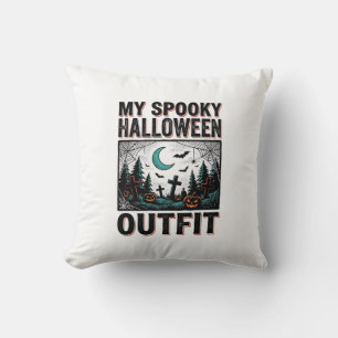 Enge Halloween-kostuum vintage begraafplaats T-shi Kussen