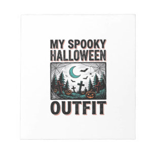 Enge Halloween-kostuum vintage begraafplaats T-shi Notitieblok
