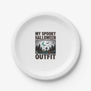 Enge Halloween-kostuum vintage begraafplaats T-shi Papieren Bordje