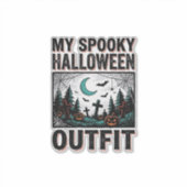 Enge Halloween-kostuum vintage begraafplaats T-shi Sticker (Voorkant)