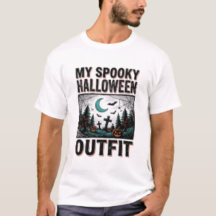 Enge Halloween-kostuum vintage begraafplaats T-shi T-shirt
