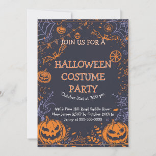 Enge Halloween Kostuumfeest Spelende Pompoen & Vle Kaart