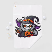 Enge Halloween Luiaard Heks Pet Kostuum Spooky Zee Golfhanddoek (Insitu)