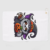 Enge Halloween Luiaard Heks Pet Kostuum Spooky Zee Golfhanddoek (Horizontaal)