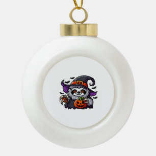 Enge Halloween Luiaard Heks Pet Kostuum Spooky Zee Keramische Bal Ornament