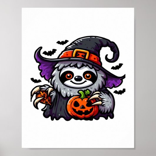 Enge Halloween Luiaard Heks Pet Kostuum Spooky Zee Poster (Voorkant)