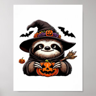 Enge Halloween Luiaard Heks Pet Kostuum Spooky Zee Poster