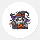 Enge Halloween Luiaard Heks Pet Kostuum Spooky Zee Ronde Sticker (Voorkant)